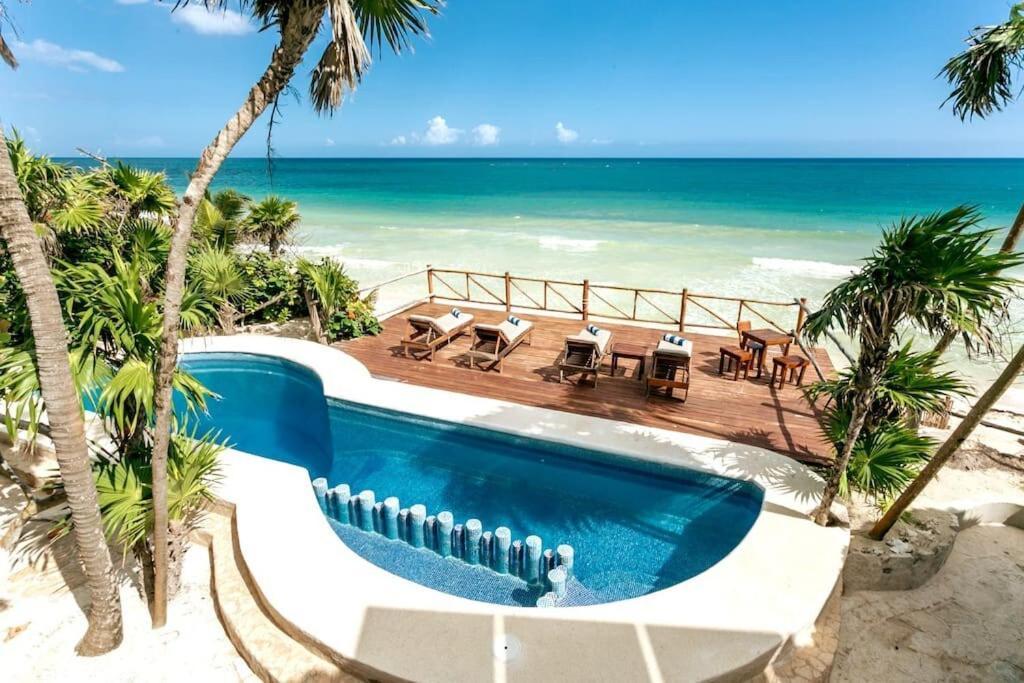 Luxury 5-Br Beachfront Home In Tulum Casa Sofia Gato Exteriör bild